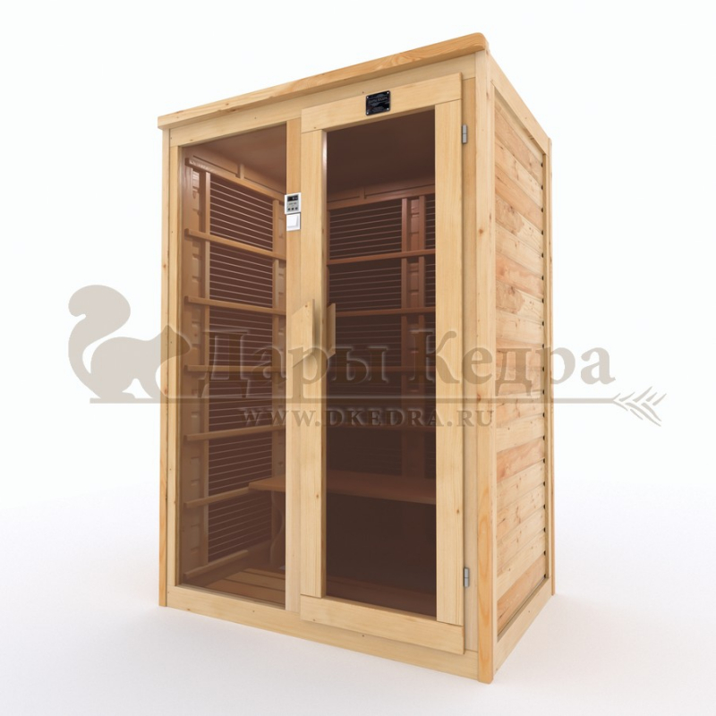 Двухместная инфракрасная сауна кабина из кедра с карбоновыми излучателями Двухместная инфракрасная сауна кабина из кедра с карбоновыми излучателями