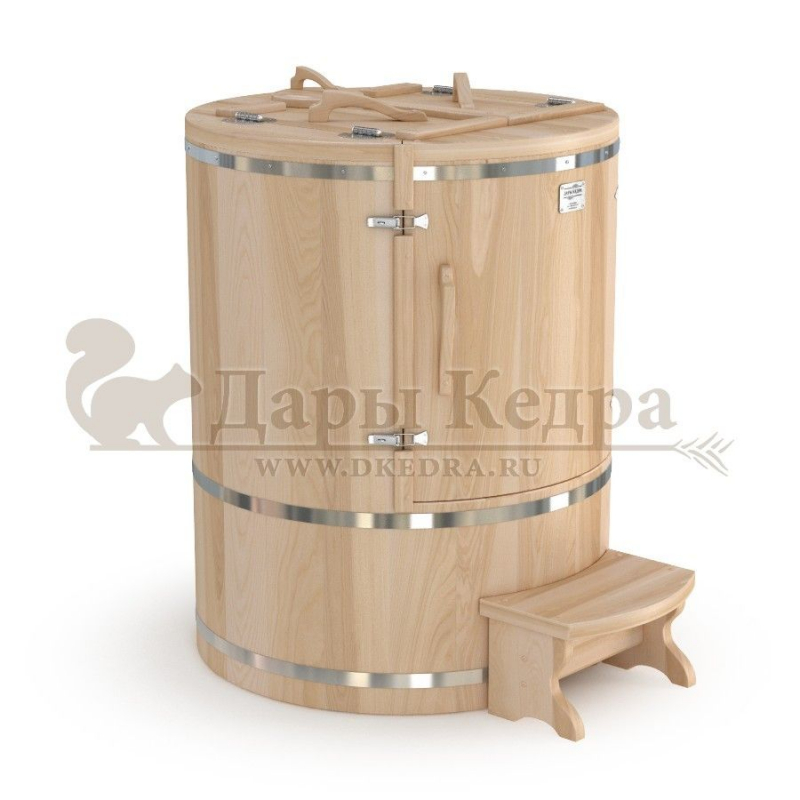 Кедровая бочка (фитобочка) круглая «Профессиональная Богатырская» Кедровая бочка (фитобочка) круглая «Профессиональная Богатырская»