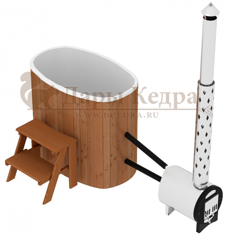 Финская овальная композитная купель с подогревом (с печкой)  «НОТА 79 с печью 25 квт» Финская овальная композитная купель с подогревом (с печкой)  «НОТА 79 с печью 25 квт»