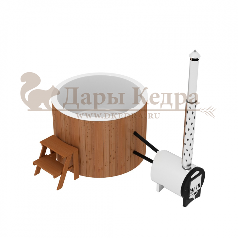 Финская круглая композитная купель с подогревом (с печкой)  «Премиум 160 хот с печью 25 квт» Финская круглая композитная купель с подогревом (с печкой)  «Премиум 160 хот с печью 25 квт»